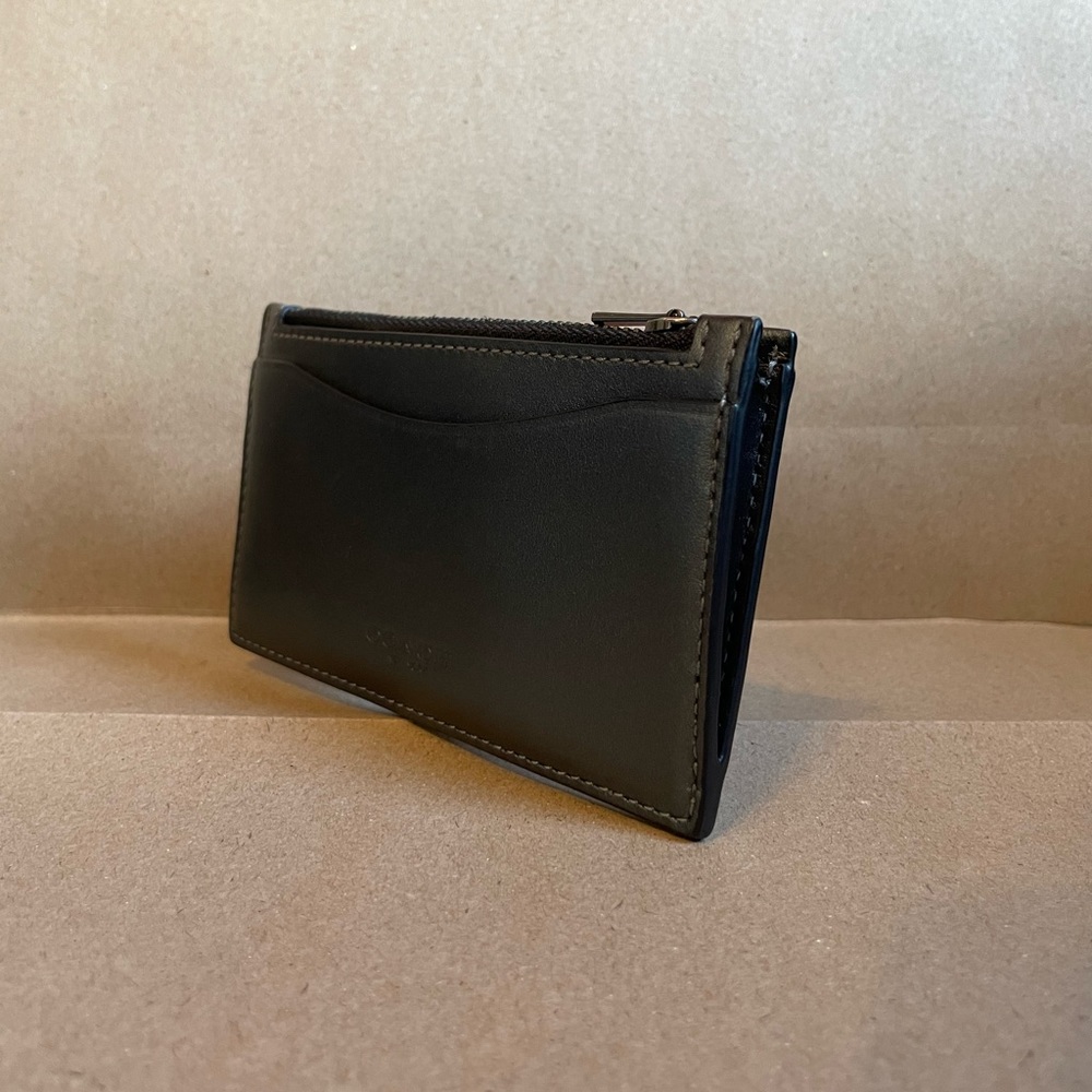 Coach Zip Card Case in Metallic Leather